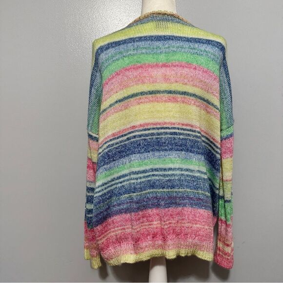 Runway 7 pastel colored striped V neck sweater size 1X - Picture 3 of 3
